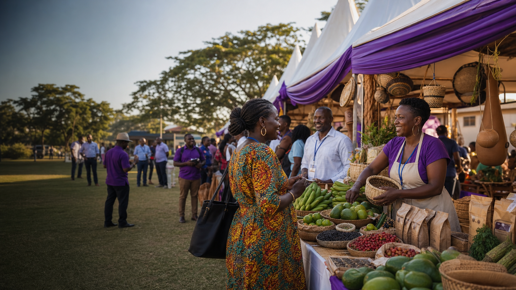 Exhibitors and visitors engaging at the CBS PEWOSA Trade Fair